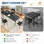 Table pliante, meubles d'activités portables sans assemblage, cuir PU imperméable et structure en acier pour bureau, salle à manger et salle de jeux, table noire seulement-131379034