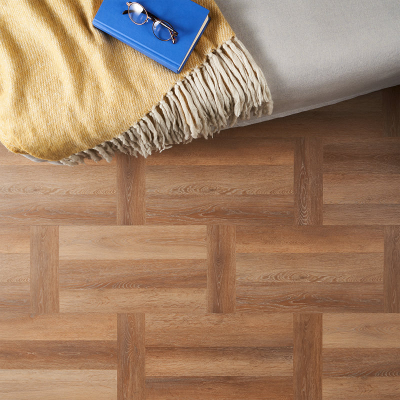 Chic Parquet 20 MIL 12 in. x 24 in. Click Lock Luxury Vinyl Tile, Brown 