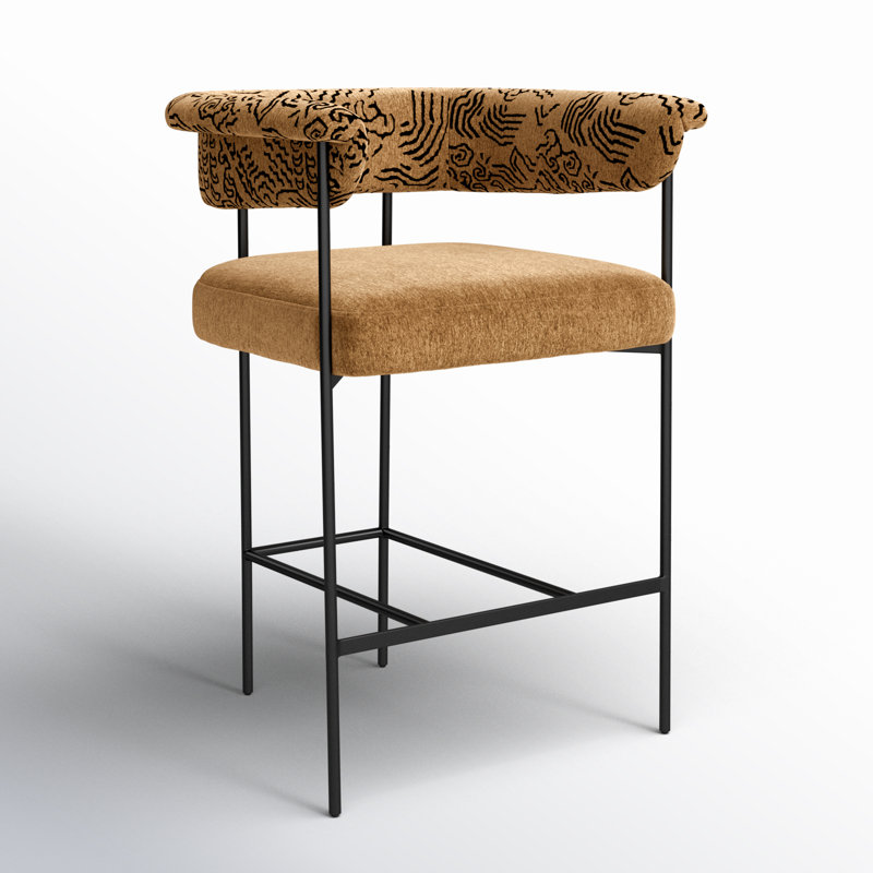Grayson Counter and Bar Stool, Counter Stool (26.5" Seat Height), Brown, Abstract