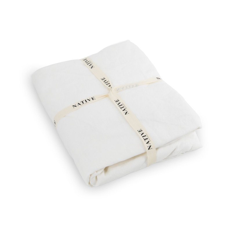 100% Linen Machine Woven, White, Single (3')