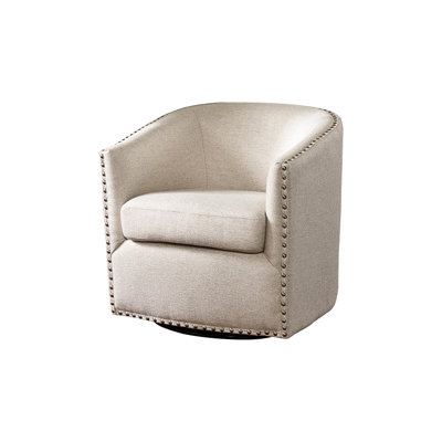 Détendez-vous dans le luxe avec une chaise pivotante, une rotation à 360 °, une mousse haute, de magnifiques têtes de clous argentées, aucune chaise nécessaire à l'assemblage: pivotant à 360 degrés, mousse pour un confort inégalé, étincelant