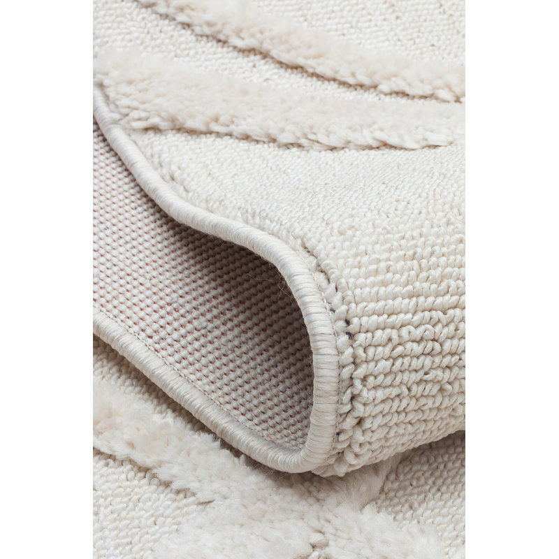 Tapis géométrique en polyester tissé à la machine Raglen, Tapis de couloir 2 pi 7 po x 9 pi 10 po