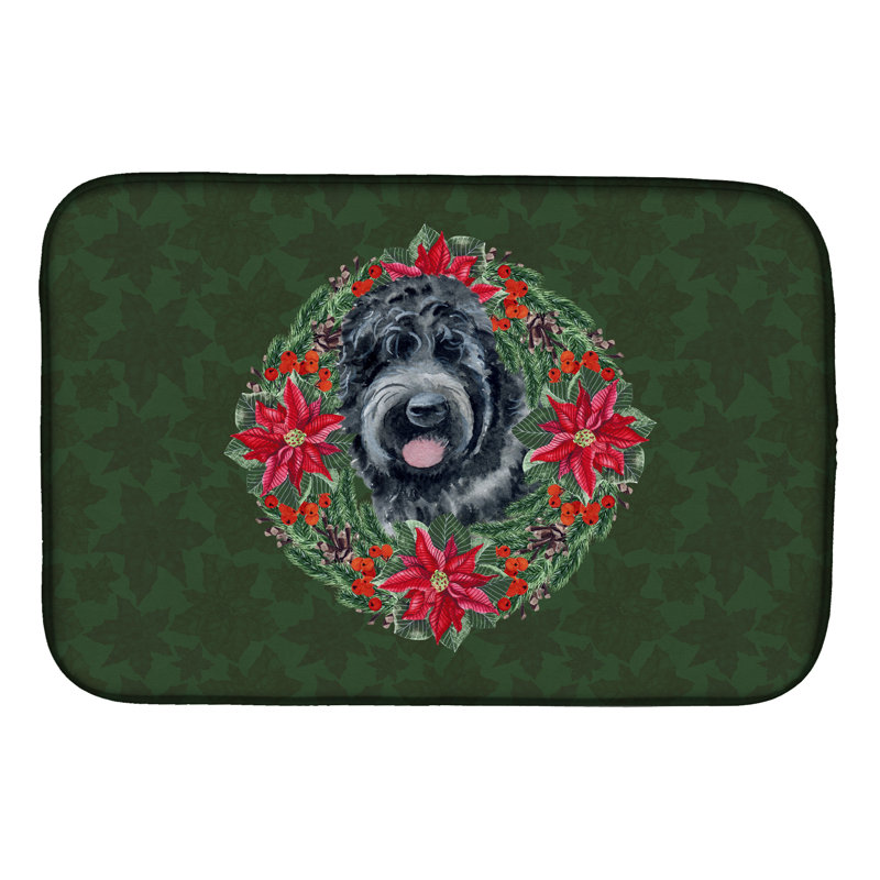 Tapis de séchage en couronne de poinsetta russe terrier