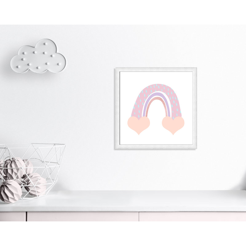 Arc-en-ciel 1, H 24,5 po x l 24,5 po x P 0,63 po, Encadré plat à grain de bois blanc