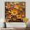 Fleur de lotus ornementale orange et or - Art mural floral moderne