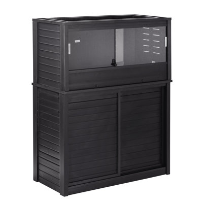 New Age Pet Ecoflex Large Reptile Enclosure With Matching Cabinet Stand Set In Black