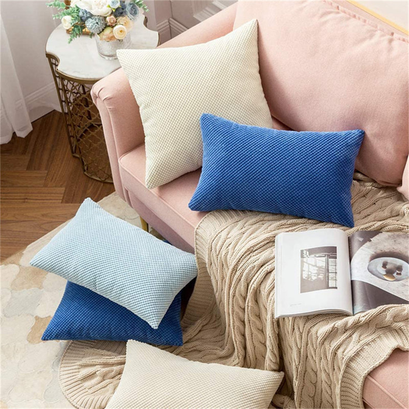  Set of 2 Throw Pillow Covers With Inserts– 18"x18" Decorative Throw Pillow Full Set, Pink