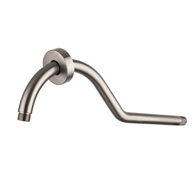 S Shape 17 Inch Reach Gooseneck Extension Shower Arm with Flange