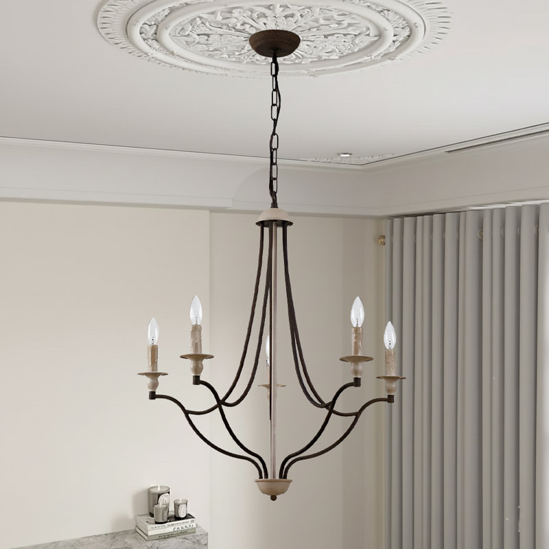 5-light Rustic French Country Candle-style Chandelier
