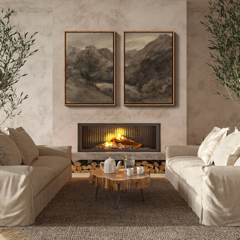 Art mural encadré rétro antique classique pour chambre à coucher, Naturel, H 36 po x l 24 po