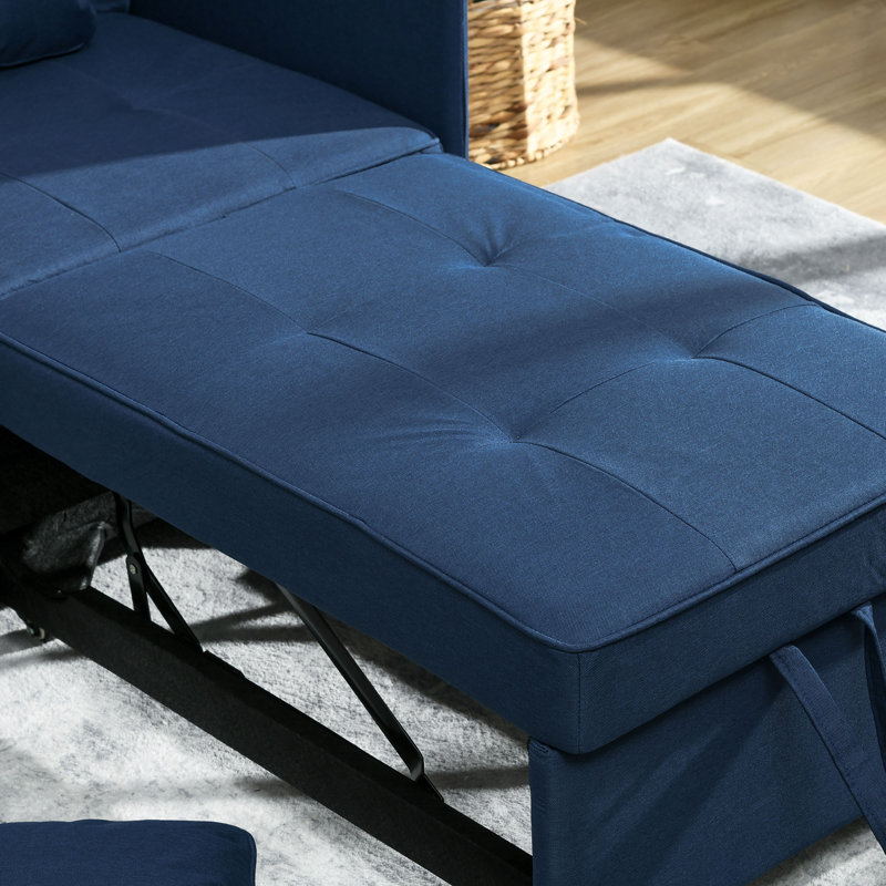 Neelisha Single 98cm Upholstered Futon Chair, Blue
