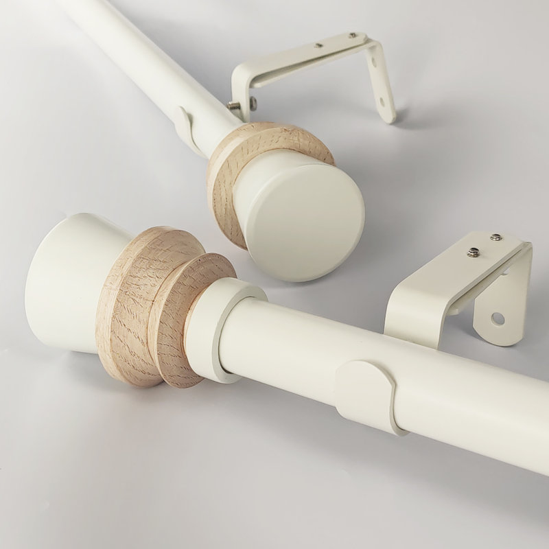 Joben Satin Polyresin And Metal Adjustable 1.12'' Single Curtain Rod, 36" - 72"