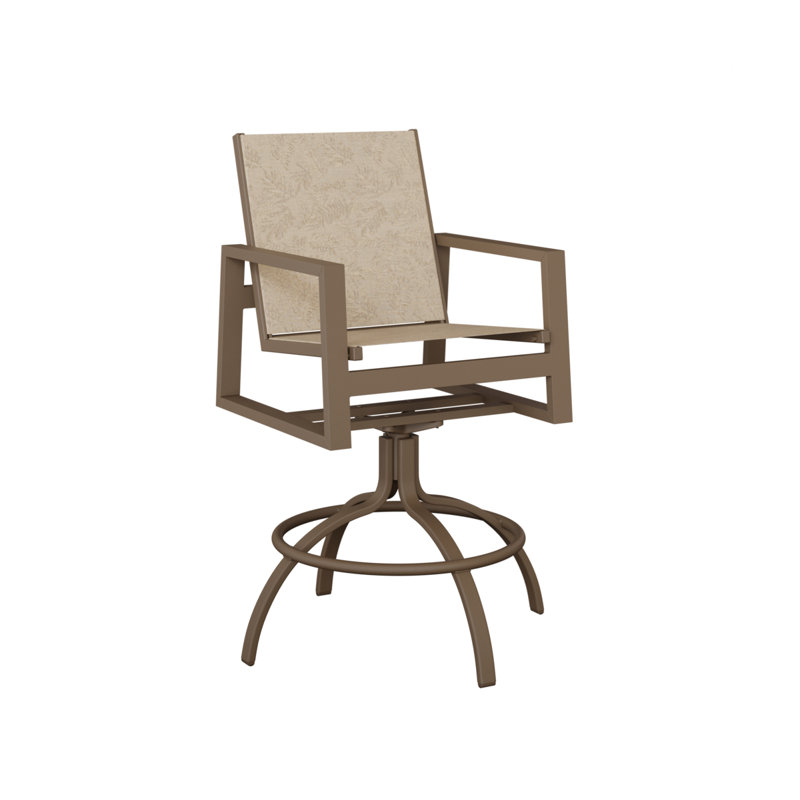 Chaise de bar pivotante en aluminium et argile avec feuillage Tropic Berlin Gardens Vida, Argile, Feuillage tropical