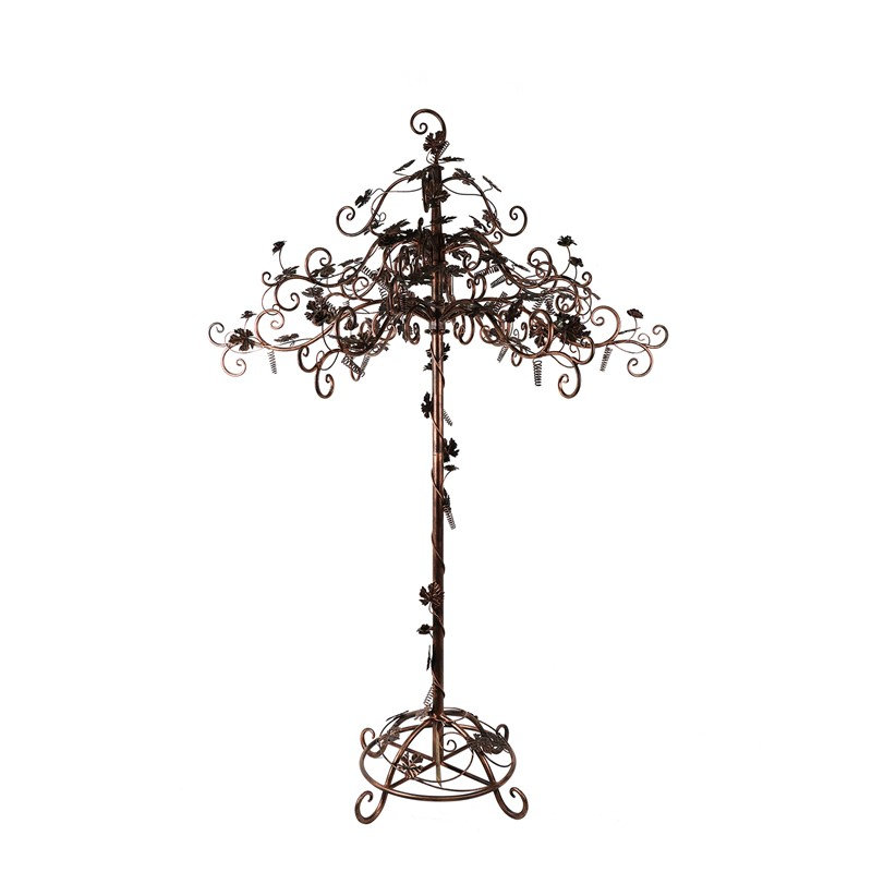 67 po Grand arbre à roses en fer Stephania, 66.96" H x 45.67" W x 45.67" D, Brown