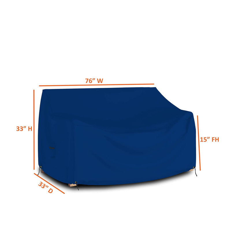 Housse de banc d'extérieur robuste et imperméable multi-usage, housse de banc profond 3 places Patio Lounge, Bleu
