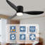 Ventilateur de plafond encastré noir 52 po avec lumières Smart-121082967-121082968