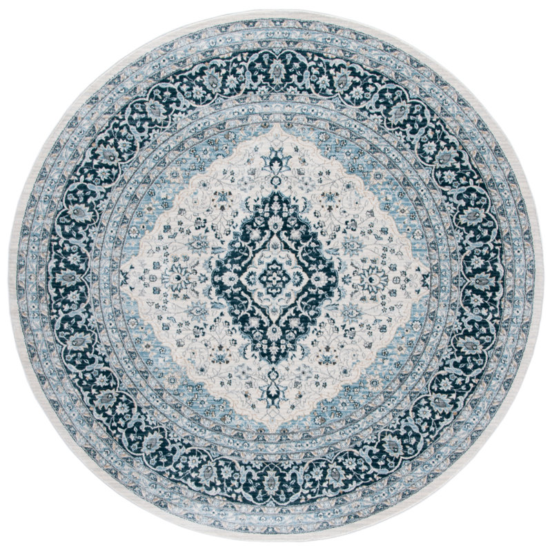 Delmer Performance Oriental Rug, Round 4'