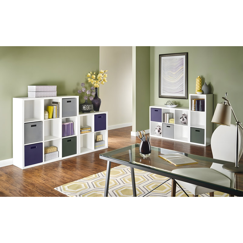 Organisateur de rangement décoratif à 3 cubes avec cadre robuste pour le bureau à domicile, le salon ou le couloir