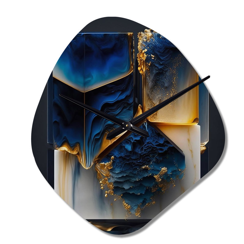 «Mana Abstract Geode», horloge murale asymétrique moderne, Grand