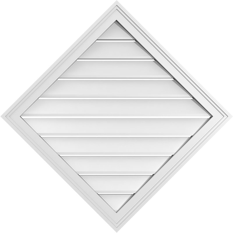 Évent à pignon fonctionnel en uréthane Diamond, H 34 po x l 34 po x P 1,5 po