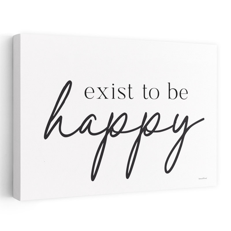 «Exist To Be Happy», art contemporain abstrait, H 48 po x l 32 po