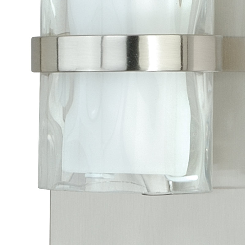 Amada Single 1-Light Flush Mount Vanity Wall Sconce, Satin Nickel