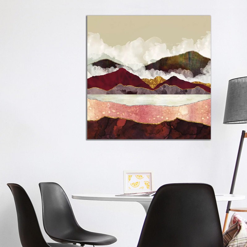 Melon Mountains - impression d'art graphique, Aucun mat, H 37 po x l 37 po x P 1,5 po, Toile tendue