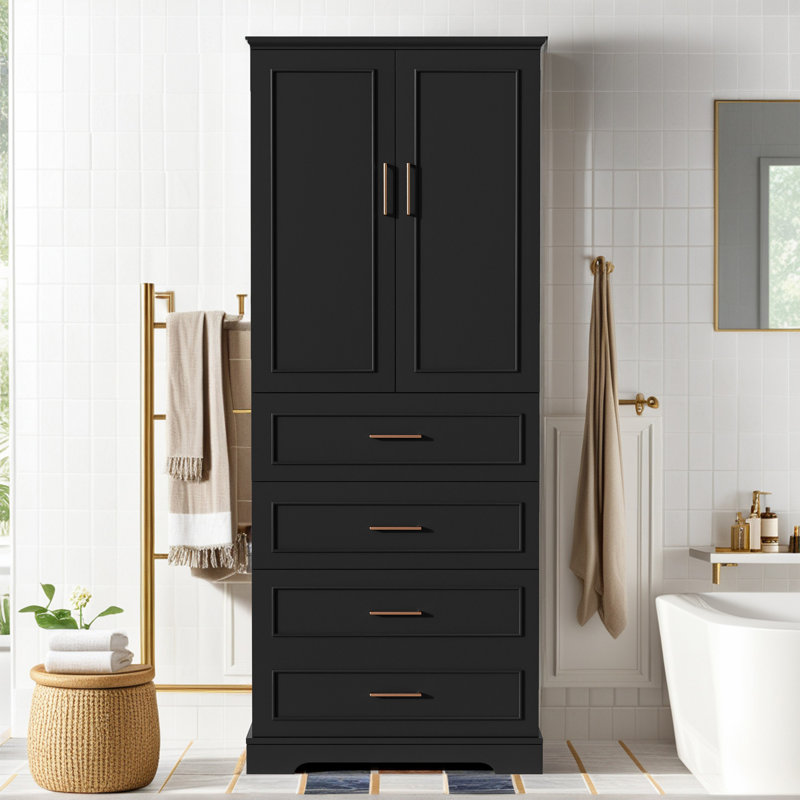 Armoire de rangement 72 po H, Noir
