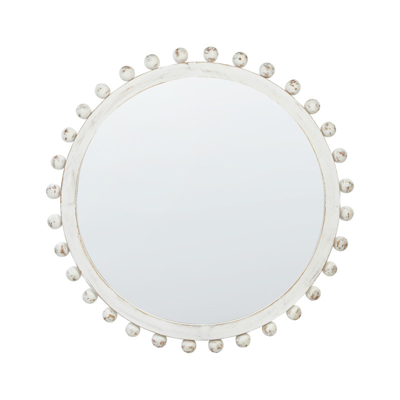 Bernville Solid Wood Round Mirror