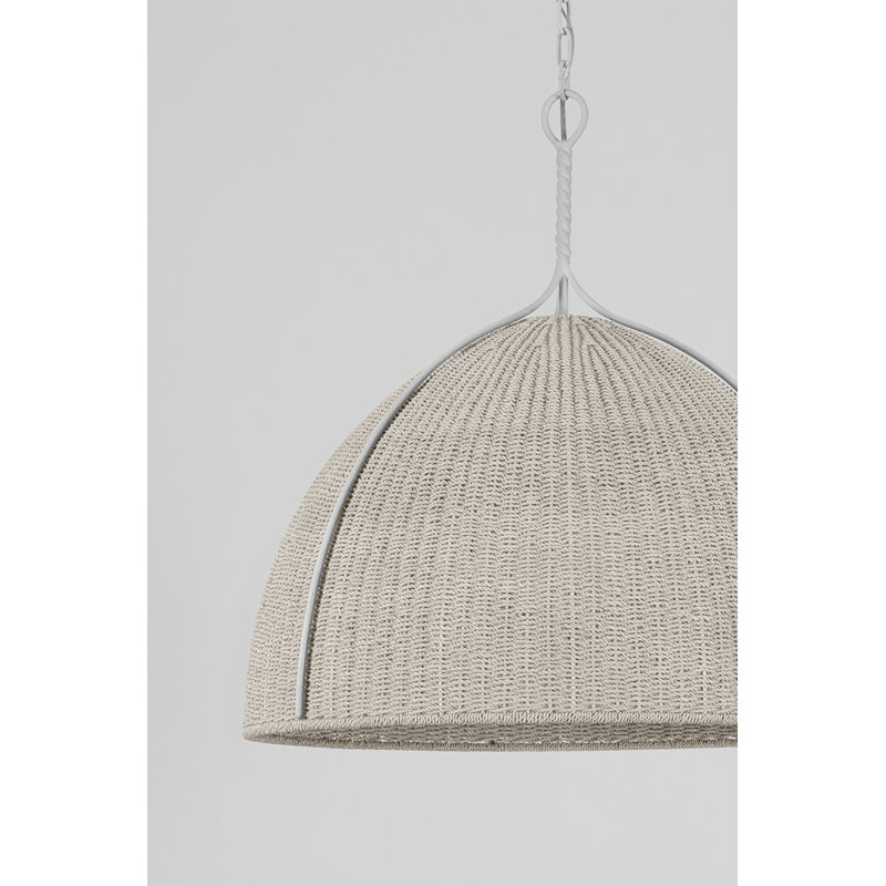 Woodlawn Pendant in White Plaster, 29" H x 28.5" W x 28.5" D