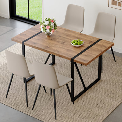 Dining Table With Chairs For 4,Dining Room Table Set With Sturdy Metal Frame Chairs For Small Spaces, Apartment, Dining Room