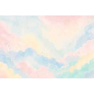 Papier peint topographique avec lignes de contour, ciel pastel, décoration murale amovible