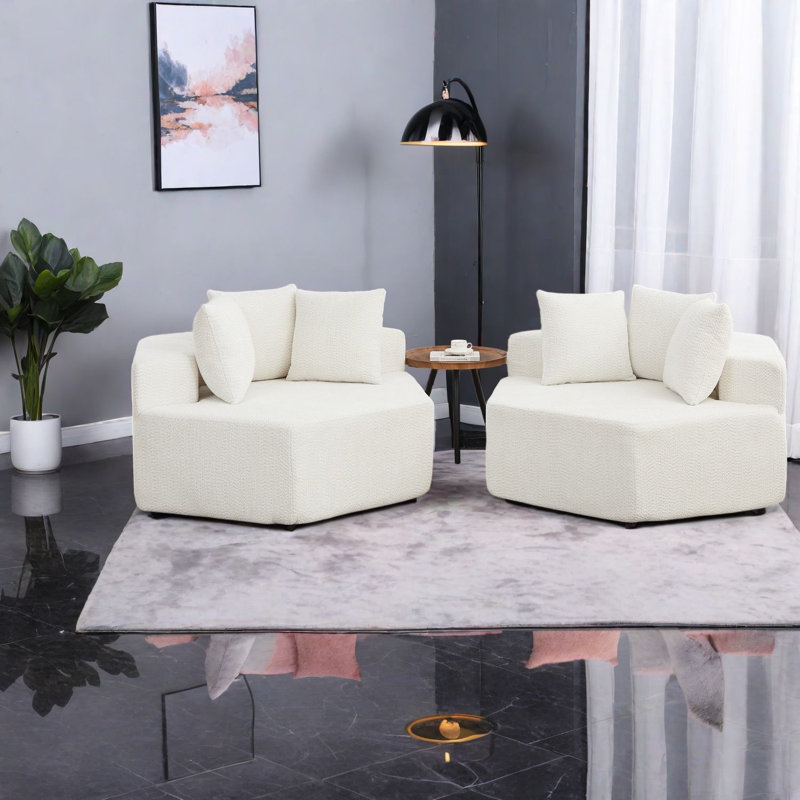 Chaises d'appoint modernes 2PCS Chenille