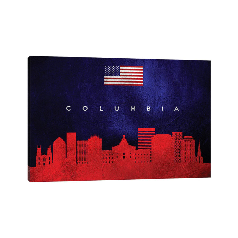 Columbia South Carolina Skyline by Adrian Baldovino - Wrapped Canvas Print, 66.04 cm H x 45.72 cm W x 3.175 cm D