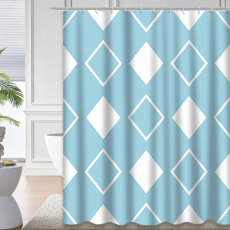 Rideau de douche imperméable bleu marine, rideaux de douche pour la salle de bain avec 12 crochets, 72" L x 78" W