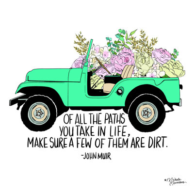 Floral Jeep par Michele Norman - reproduction d'art sur toile tendue