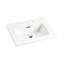 Lavabo de salle de bain en céramique - blanc brillant, 3 trous pré-percés, rehausse l'ambiance avec style en blanc pré-percé pour un nettoyage facile