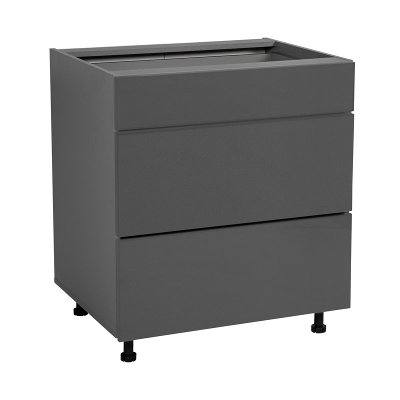 34.5'' H Particleboard Standard Base Cabinet Ready-to-Assemble, Gray Gloss, 34.5" H x 36" W