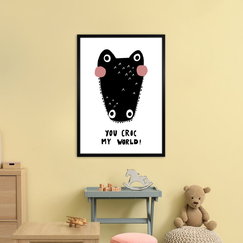Croc by Miniofmine - Print, 88cm H x 64cm W x 3cm D, Brown Framed