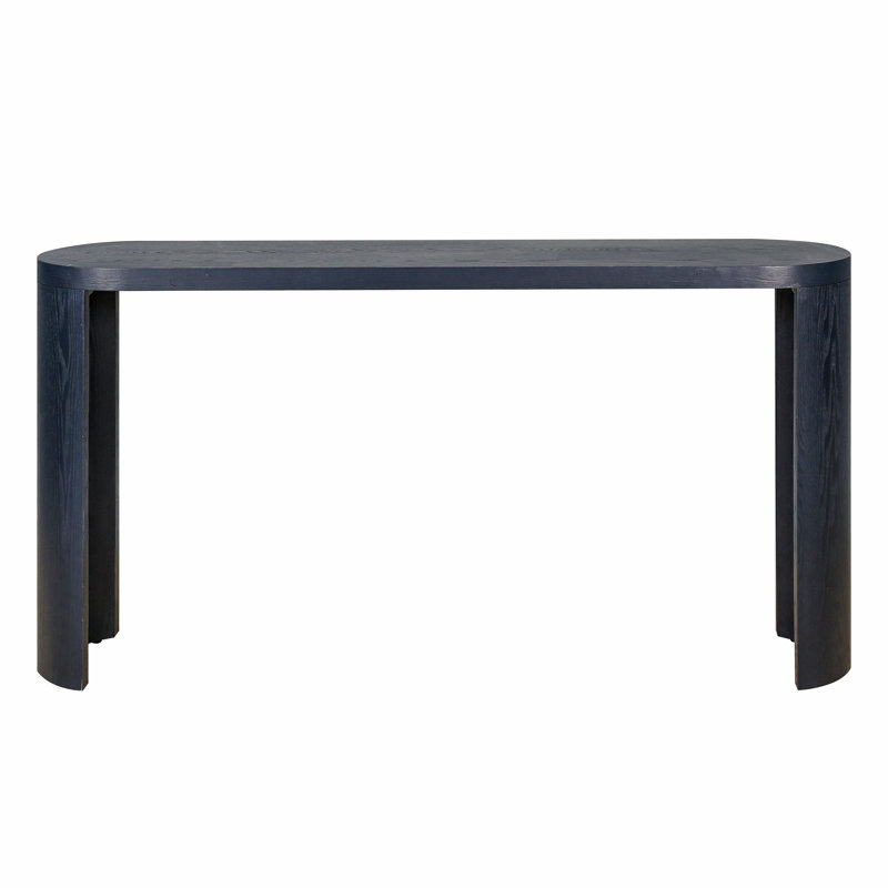 60'' Console Table With Oval Tabletop For Living Room Hallway Foyer Entrance Study, Navy Blue