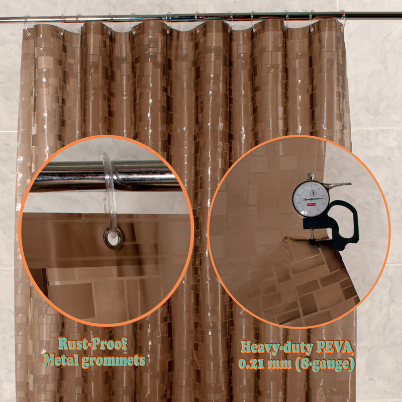 Doublure de rideau de douche PEVA, Brun foncé