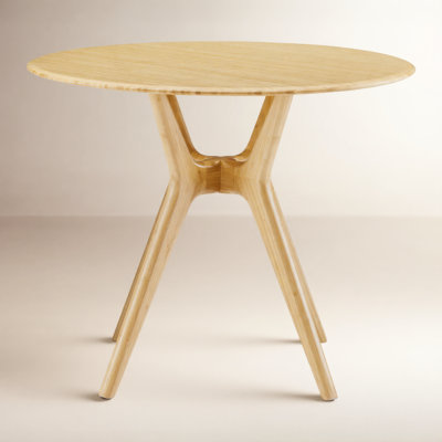 Evangelista Bamboo Round Solid Wood Top with Solid Wood Base Dining Table