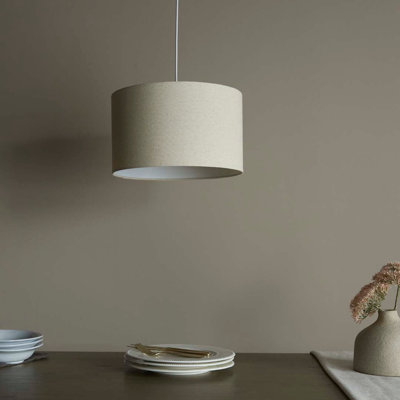 Linen Blend Drum Pendant Shade