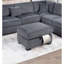 Ensemble de 3 coussins de canapé rembourrés et rembourrés en tissu velours côtelé gris foncé-555770572