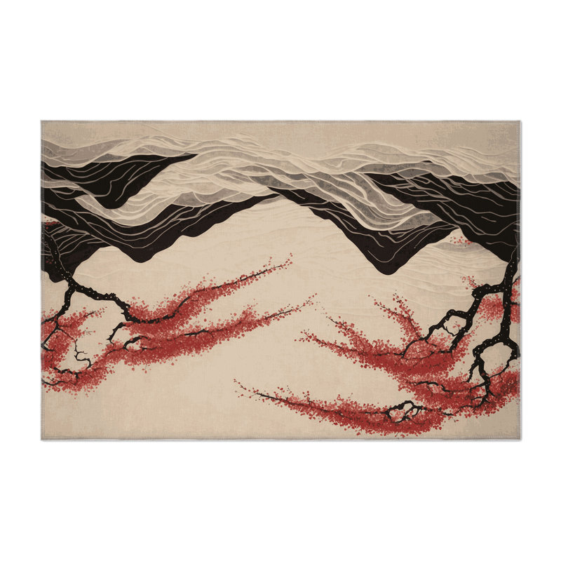 Gentle Sakura Indoor And Outdoor Area Rug, Rectangle 1'6" x 2'6"