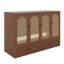 Grand lit escamotable, armoire-lit en bois de pin avec centrale électrique et panneau de décoration en rotin-113029308