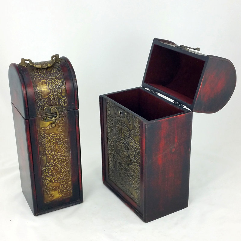 Porte-bouteilles de table Hammd pour 2 bouteilles en rouge / laiton / noir