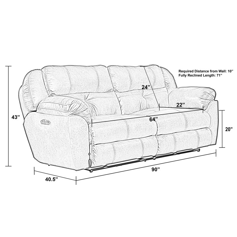 Chavers 90" Pillow Top Arm Reclining Sofa, Gray, No