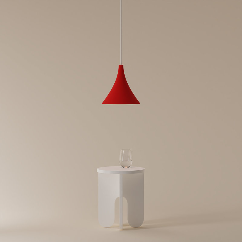 Gota Pendant Light, White, Poppy, 20" H x 9.84" W x 9.84" D