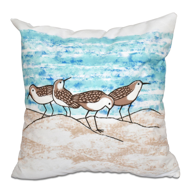 Beach Vacation Reversible Throw Pillow, 26" H x 26" W, Taupe/Beige